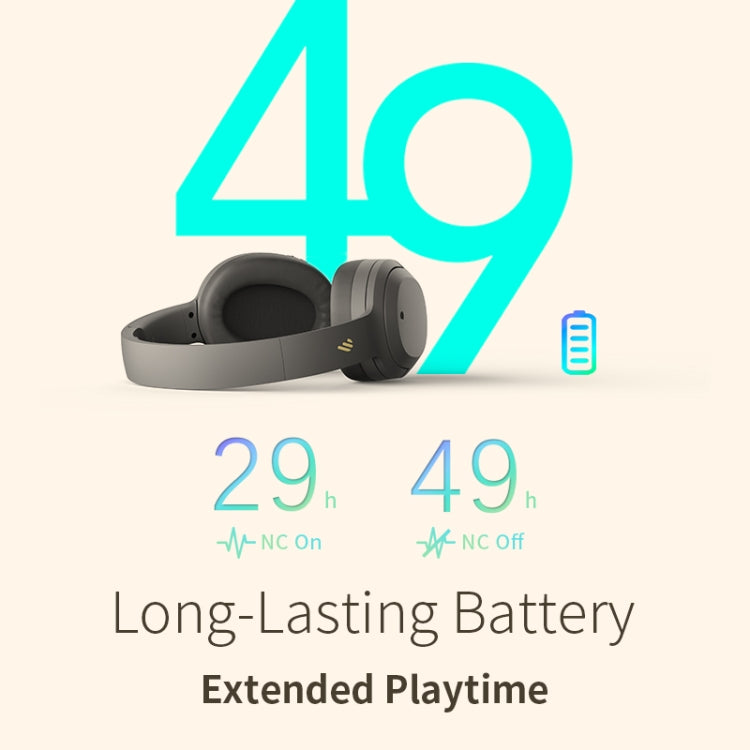 Edifier W820NB Bluetooth Wireless Noise Cancelling Sports Music Headset(Grey) - Headset & Headphone by Edifier | Online Shopping UK | buy2fix