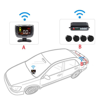 Wireless Radar with LED Display Automatic Alarm Reversing Assist(PZ312W) - Radar Detectors by buy2fix | Online Shopping UK | buy2fix