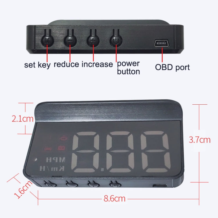 Wireless Car OBD Speed Water Temperature Raising Instrument Panel HD Projector - Head Up Display System by buy2fix | Online Shopping UK | buy2fix