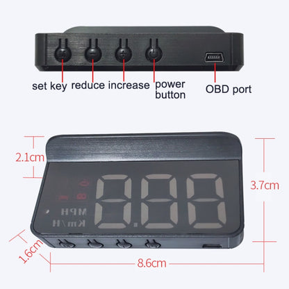 Wireless Car OBD Speed Water Temperature Raising Instrument Panel HD Projector - Head Up Display System by buy2fix | Online Shopping UK | buy2fix