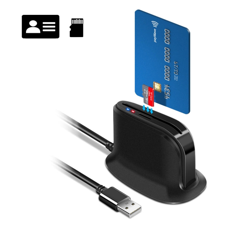 Rocketek  SCR812 USB 2.0 Smart Card Reader IC ID CAC TF Card Reader(Black) -  by Rocketek | Online Shopping UK | buy2fix