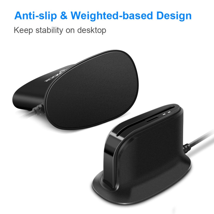 Rocketek  SCR812 USB 2.0 Smart Card Reader IC ID CAC TF Card Reader(Black) -  by Rocketek | Online Shopping UK | buy2fix