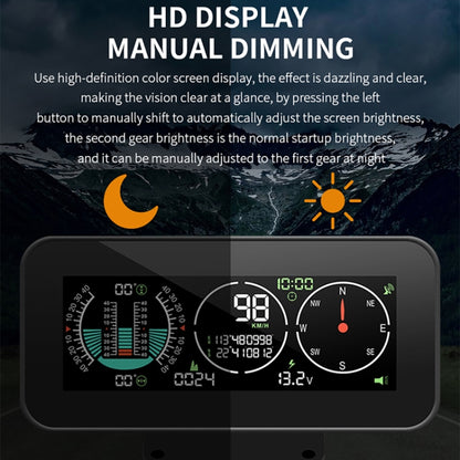 Car HUD Level Slope GPS Compass Altitude Display(M60) - Head Up Display System by buy2fix | Online Shopping UK | buy2fix