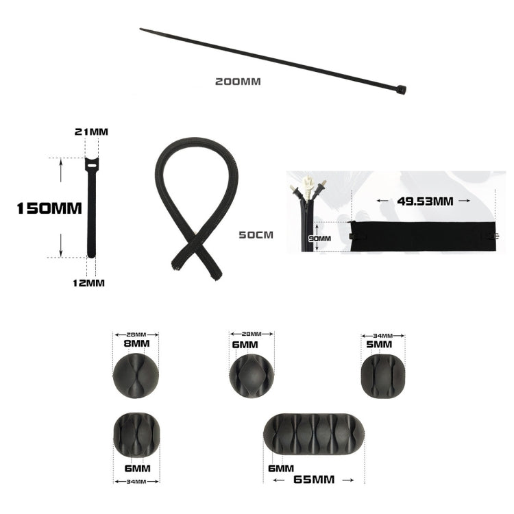 136 In 1 Desktop Data Cable Organizer Storage Winder Combination Set - Cable Organizer by buy2fix | Online Shopping UK | buy2fix