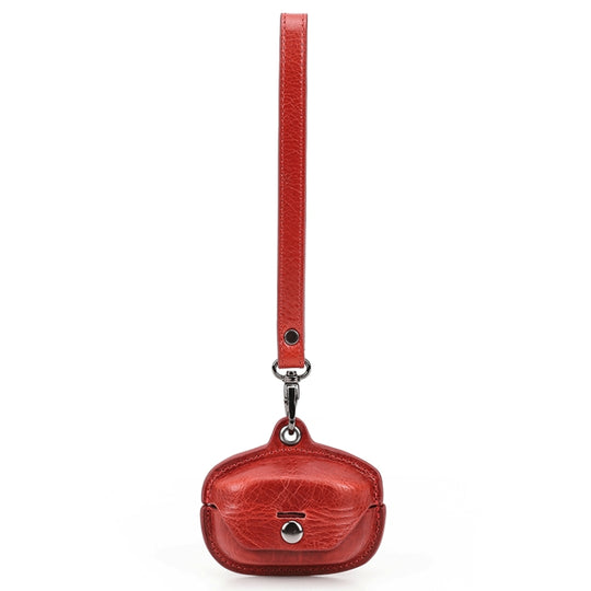 Crazy Horse Leather Wireless Bluetooth Earphone Cover For Sony WF-1000XM4(Red)