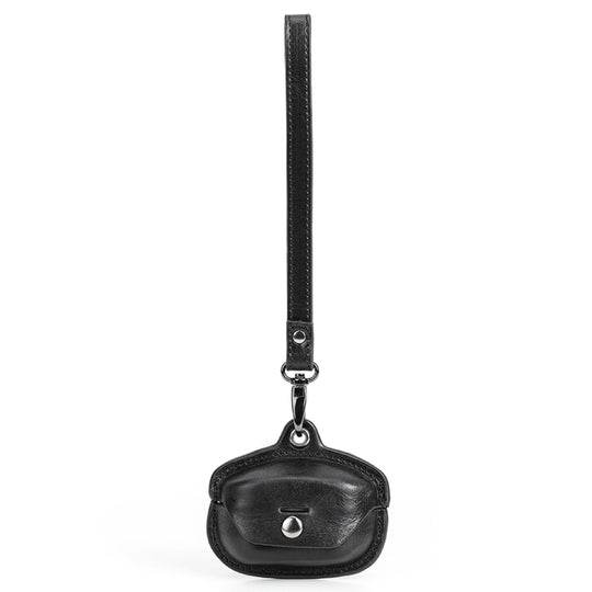 Crazy Horse Leather Wireless Bluetooth Earphone Cover For Sony WF-1000XM4(Black)