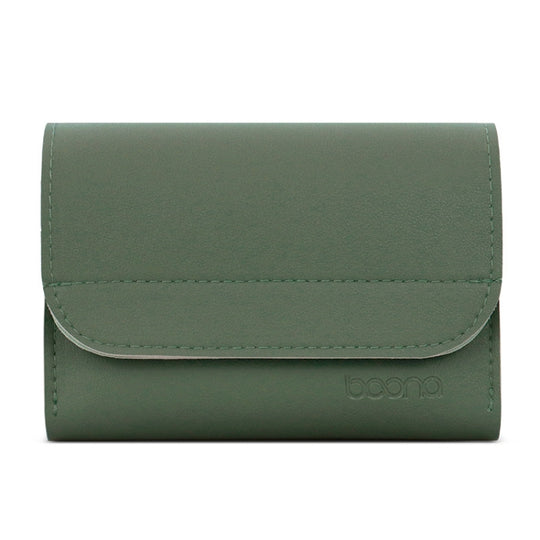 Baona BN-Q009 Small Leather Mouse Charger Storage Bag(Gray Green+Light Green)