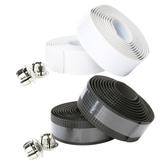 1 Pair Carbon Fiber Texture Road Bike Ties Snakeskin Handlebar Ties(White) by buy2fix