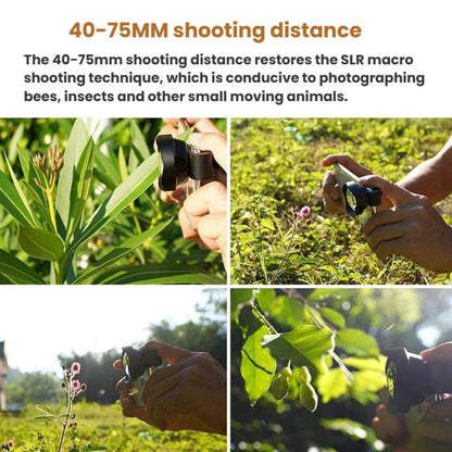 75mm Super Macro Mobile Phone External Lens Insect Flower Jewelry Shooting Telephoto Macro Lens(Black) - Macro & Wide-angle by buy2fix | Online Shopping UK | buy2fix