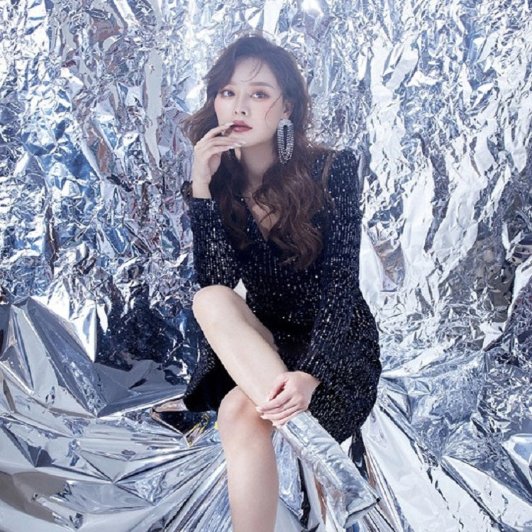 Photo Background Paper Wrinkled Reflective Tin Foil Paper, Specification: Reflective Paper 1x5m by buy2fix
