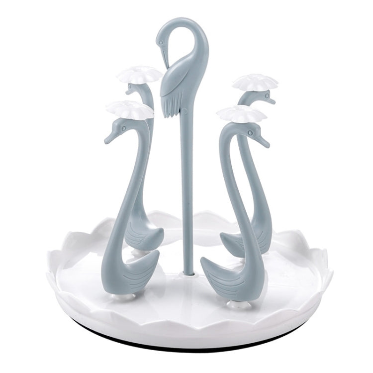 Home Portable Drainer Cup Holder With Rotatable Tray, Specification: Four Cups(Blue) by buy2fix