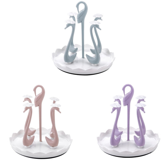 Home Portable Drainer Cup Holder With Rotatable Tray, Specification: Four Cups(Light Pink) by buy2fix