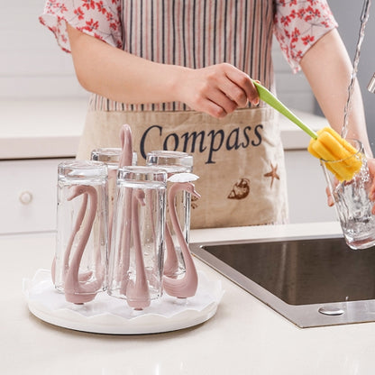 Home Portable Drainer Cup Holder With Rotatable Tray, Specification: Four Cups(Blue) by buy2fix