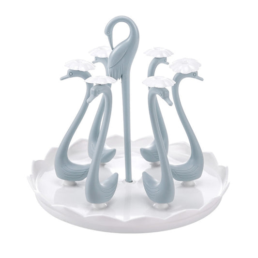 Home Portable Drainer Cup Holder With Rotatable Tray, Specification: Six Cups(Blue) by buy2fix