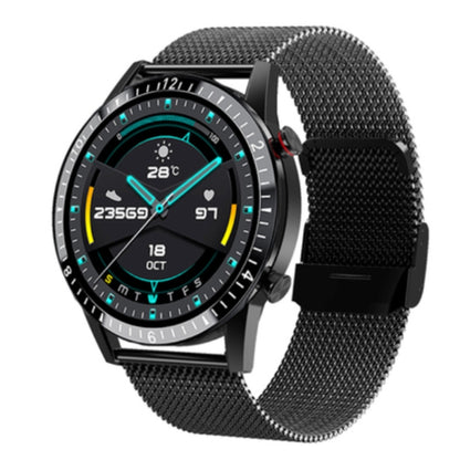 I9 1.5 Inch Heart Rate/Blood Pressure/Blood Oxygen Monitoring Watch, Color: Black Steel by buy2fix