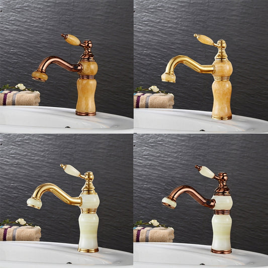 Gold-plated Copper 360-degree Rotating Basin Hot and Cold Water Faucet, Color: Sapphire Zirconium Rose Gold by buy2fix