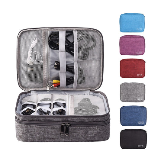 RH916 3 Layers Digital Collection Package Multi-Functional Data Cable Storage Package(Red Wine) by buy2fix