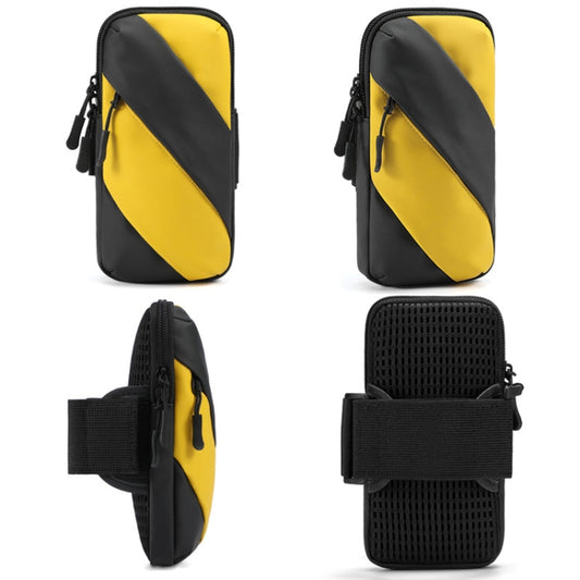 Running Mobile Phone Arm Bag Outdoor Equipment Wrist Bag(Black Yellow) - 5.5~6.5 inch by buy2fix | Online Shopping UK | buy2fix