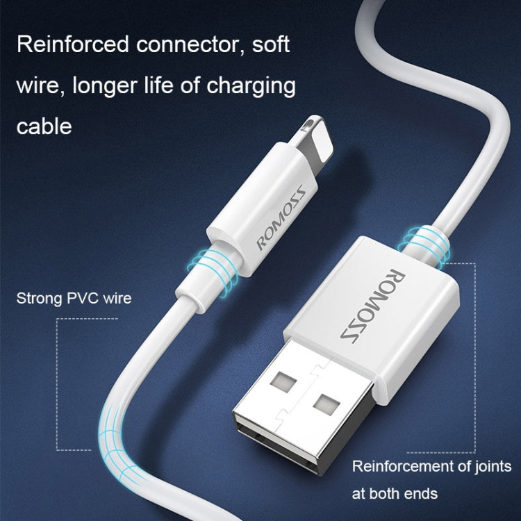 ROMOSS CB12 2.4A Mobile Phone USB Charging Data Cable for iPhone, Length: 0.2m - Normal Style Cable by ROMOSS | Online Shopping UK | buy2fix