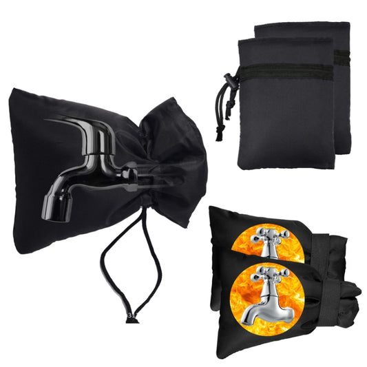 Oxford Cloth Winter Outdoor Faucet Frost Protection Cover, Style: Hook and Loop Fastener Model(Black) by buy2fix