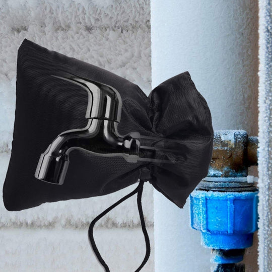 Oxford Cloth Winter Outdoor Faucet Frost Protection Cover, Style: Rope Model(Black)