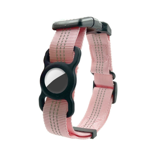 PUGGA GG1002 Polyester Dog GPS Device Protector Collar For AirTag 2nd Gen / AirTag 1st Gen, Size: M(Pink)