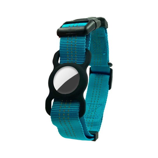 PUGGA GG1002 Polyester Dog GPS Device Protector Collar For AirTag 2nd Gen / AirTag 1st Gen, Size: L(Blue)
