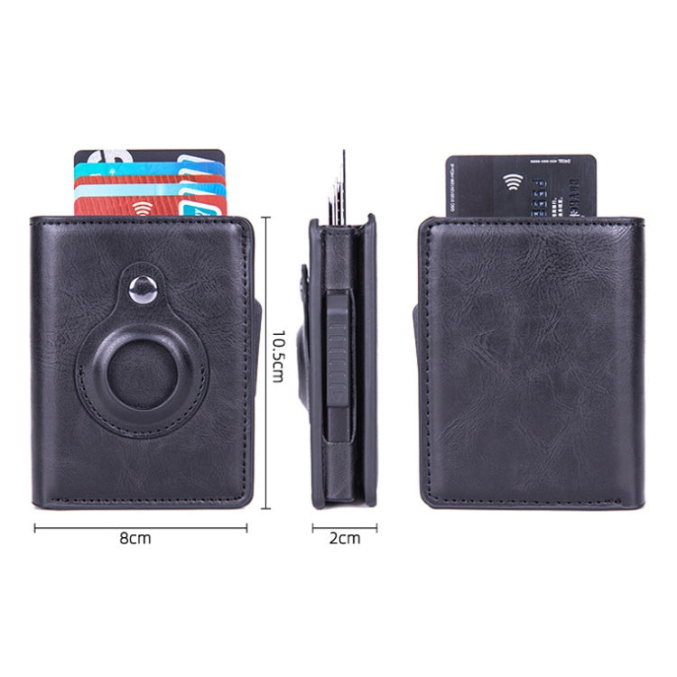 X-80 RFID Anti-theft Brushed Leather Card Holder For AirTag(Apricot) - Wallet Series by buy2fix | Online Shopping UK | buy2fix
