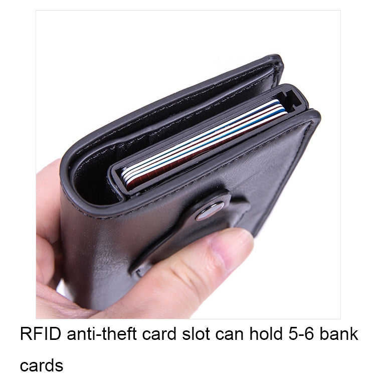X-80 RFID Anti-theft Brushed Leather Card Holder For AirTag(Apricot) - Wallet Series by buy2fix | Online Shopping UK | buy2fix