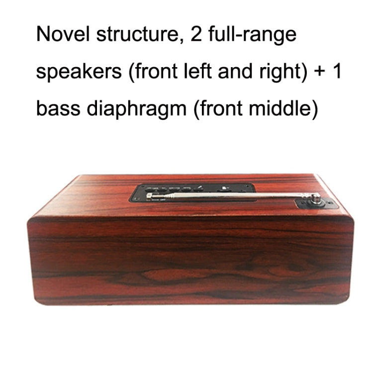 KingNeed S309 Wooden Multifunctional Wireless Bluetooth Speaker Card Subwoofer - Desktop Speaker by KingNeed | Online Shopping UK | buy2fix