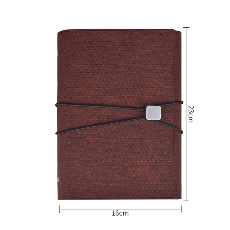 A5 Business Loose-leaf Notebook Office Stationery Leather PU Notepad(Light Coffee) - Notebooks by buy2fix | Online Shopping UK | buy2fix