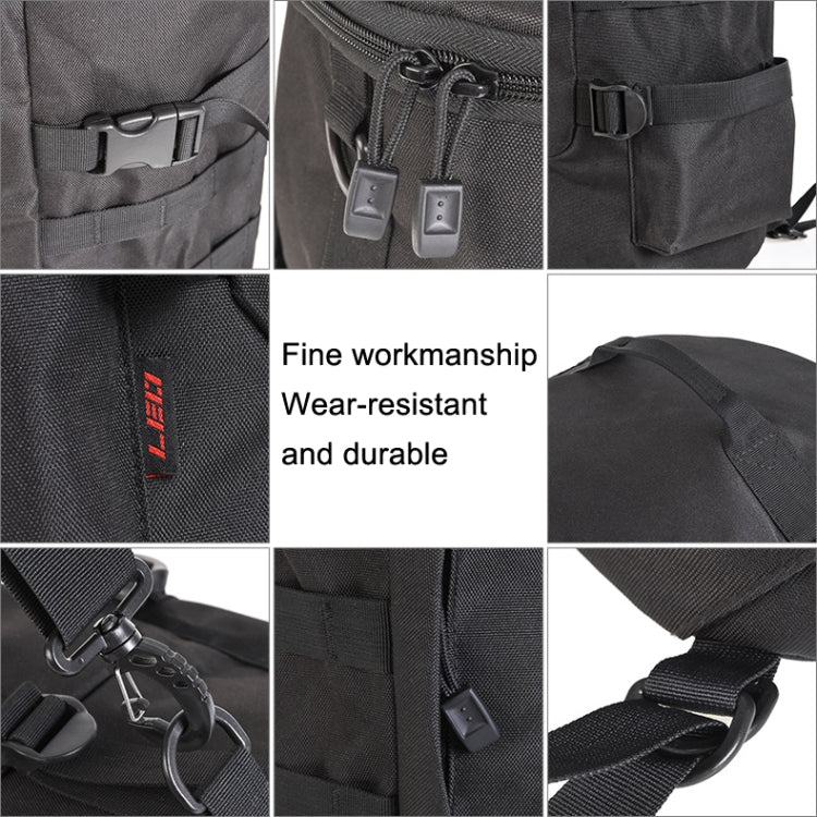 LEO 28085 Cylina Shape Fishing Gear Backpack Fishing Rod Outdoor Shoulder Bag(28085-B Black) by LEO