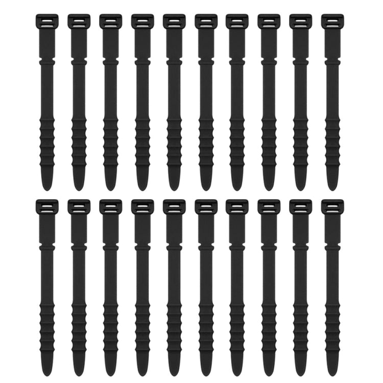3 Sets 20pcs/Set  Fishbone Silicone Cable Tie Cable Organizer Winder, Color: Black - Cable Organizer by buy2fix | Online Shopping UK | buy2fix