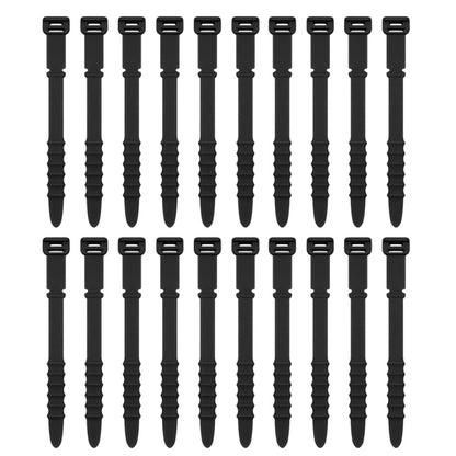 3 Sets 20pcs/Set  Fishbone Silicone Cable Tie Cable Organizer Winder, Color: Black - Cable Organizer by buy2fix | Online Shopping UK | buy2fix