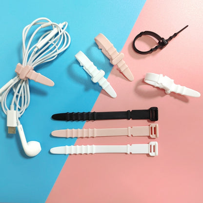 3 Sets 20pcs/Set  Fishbone Silicone Cable Tie Cable Organizer Winder, Color: White Ice Color - Cable Organizer by buy2fix | Online Shopping UK | buy2fix