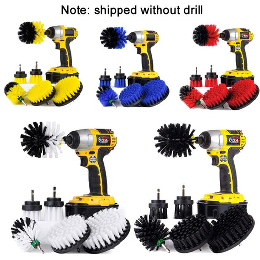 6 PCS / Set Electric Drill Head Car Tire Floor Crevice Cleaning Brush(Yellow) by buy2fix