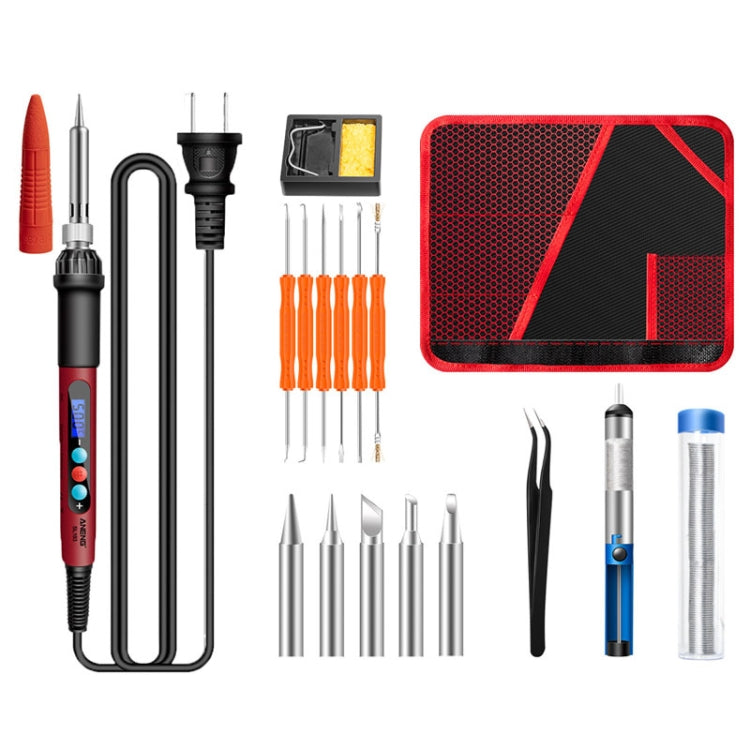 ANENG SL103 18pcs/set Intelligent Digital Display Temperature Adjustment Household Constant Temperature Soldering Iron Set 60W Internal Heat Welding Tool Kit(US Plug) - Electric Soldering Iron by ANENG | Online Shopping UK | buy2fix