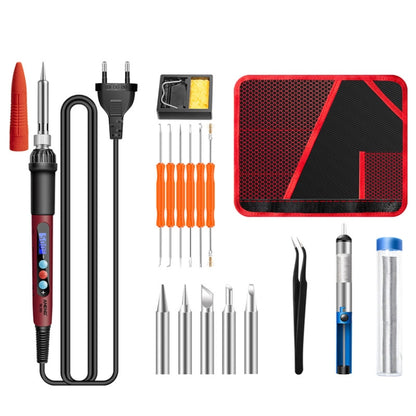 ANENG SL103 18pcs/set Intelligent Digital Display Temperature Adjustment Household Constant Temperature Soldering Iron Set 60W Internal Heat Welding Tool Kit(EU Plug) - Electric Soldering Iron by ANENG | Online Shopping UK | buy2fix