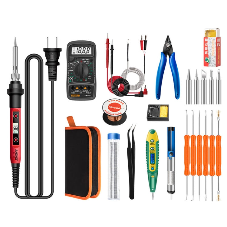 ANENG SL102 24pcs/set Digital Thermostat Household Constant Temperature Soldering Iron Set 60W Internal Heat Welding Tool Kit(US Plug) - Electric Soldering Iron by ANENG | Online Shopping UK | buy2fix