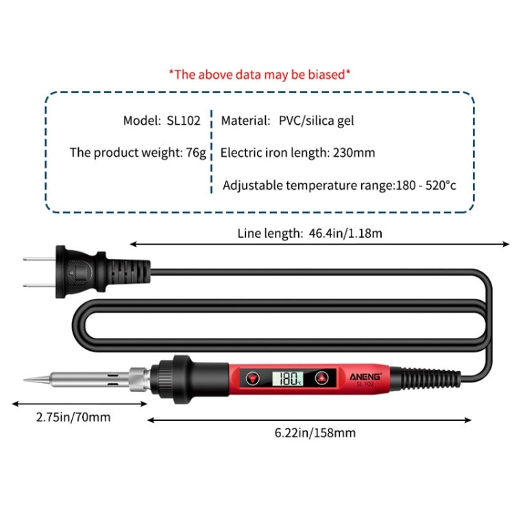 ANENG SL102 24pcs/set Digital Thermostat Household Constant Temperature Soldering Iron Set 60W Internal Heat Welding Tool Kit(US Plug) - Electric Soldering Iron by ANENG | Online Shopping UK | buy2fix