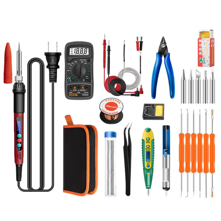 ANENG SL103 25pcs/set Intelligent Digital Display Temperature Adjustment Household Constant Temperature Soldering Iron Set 60W Internal Heat Welding Tool Kit(US Plug) - Electric Soldering Iron by ANENG | Online Shopping UK | buy2fix