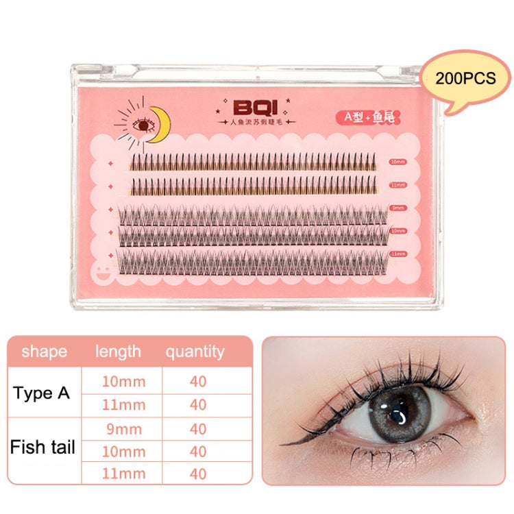 BQI B7229 Lightweight Natural Curling Three-dimensional Slim False Eyelashes, Style: Type A+Fishtail (200PCS) - Eyes by BQI | Online Shopping UK | buy2fix