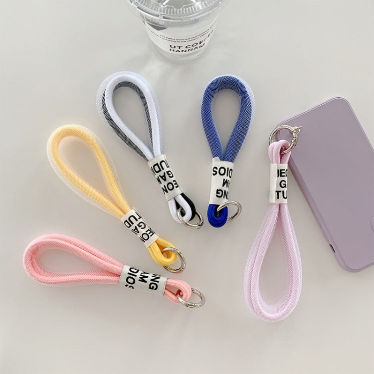 5 PCS Mobile Phone Case Lanyard Braided Mesh Rope Bag Pendant Decoration(Black and white) - Lanyards & Wrist Straps by buy2fix | Online Shopping UK | buy2fix