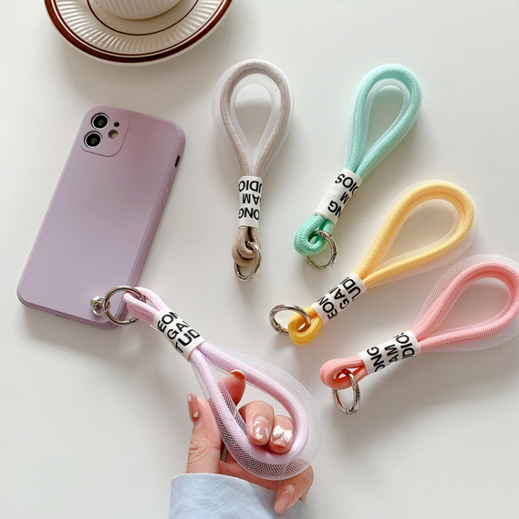 5 PCS Mobile Phone Case Lanyard Braided Mesh Rope Bag Pendant Decoration(Purple) - Lanyards & Wrist Straps by buy2fix | Online Shopping UK | buy2fix