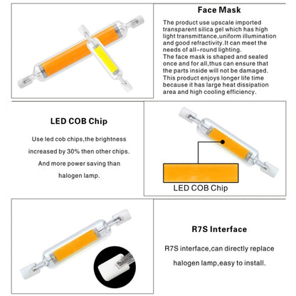 78MM 10W R7S LED COB Dimmer Glass Lamp Double-end Horizontal Plug-in Light(220V Warm White Light) - LED Blubs & Tubes by buy2fix | Online Shopping UK | buy2fix