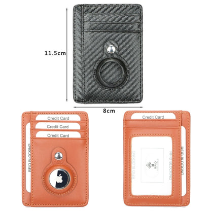 TQ-319 Anti-Theft Anti-Lost Tracker Leather Card Holder For AirTag, Style: Flat Pattern (Black) - Wallet Series by buy2fix | Online Shopping UK | buy2fix