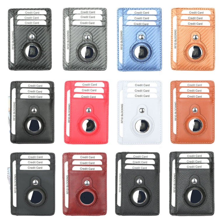 TQ-319 Anti-Theft Anti-Lost Tracker Leather Card Holder For AirTag, Style: Flat Pattern (Black) - Wallet Series by buy2fix | Online Shopping UK | buy2fix