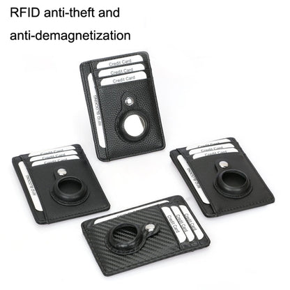 TQ-319 Anti-Theft Anti-Lost Tracker Leather Card Holder For AirTag, Style: Flat Pattern (Black) - Wallet Series by buy2fix | Online Shopping UK | buy2fix