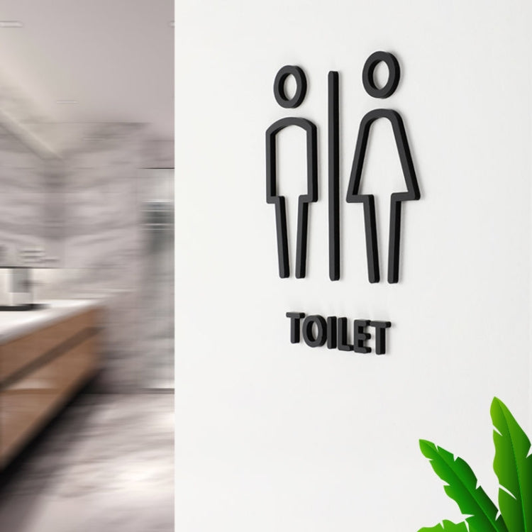 19 x 14cm Personalized Restroom Sign WC Sign Toilet Sign,Style: Black Single Man - Ornaments by buy2fix | Online Shopping UK | buy2fix