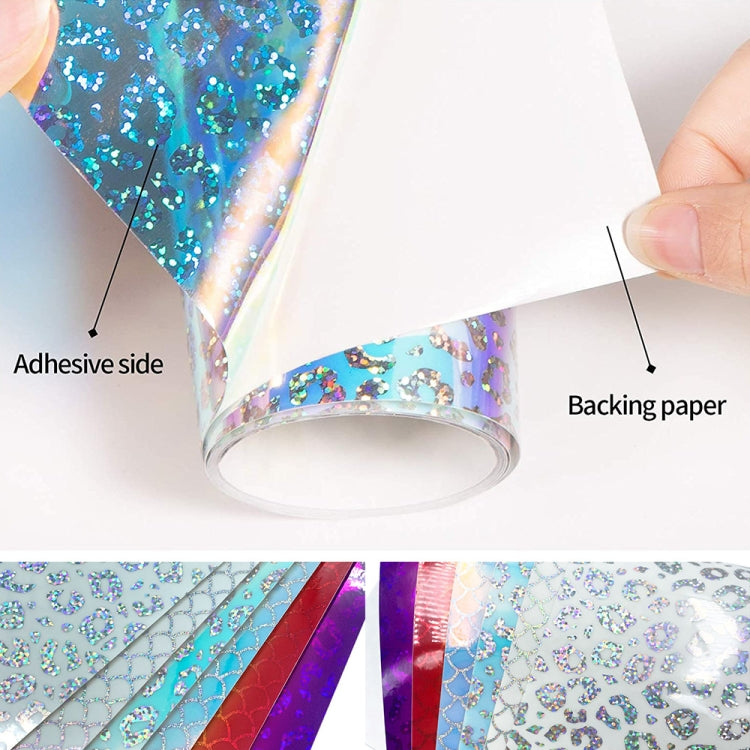 30.5cm x 50cm Gradient Self Adhesive Vinyl DIY Graphics for Home Window Decal Decor, Color: Blue Leopard Print - Decorative Sticker by buy2fix | Online Shopping UK | buy2fix